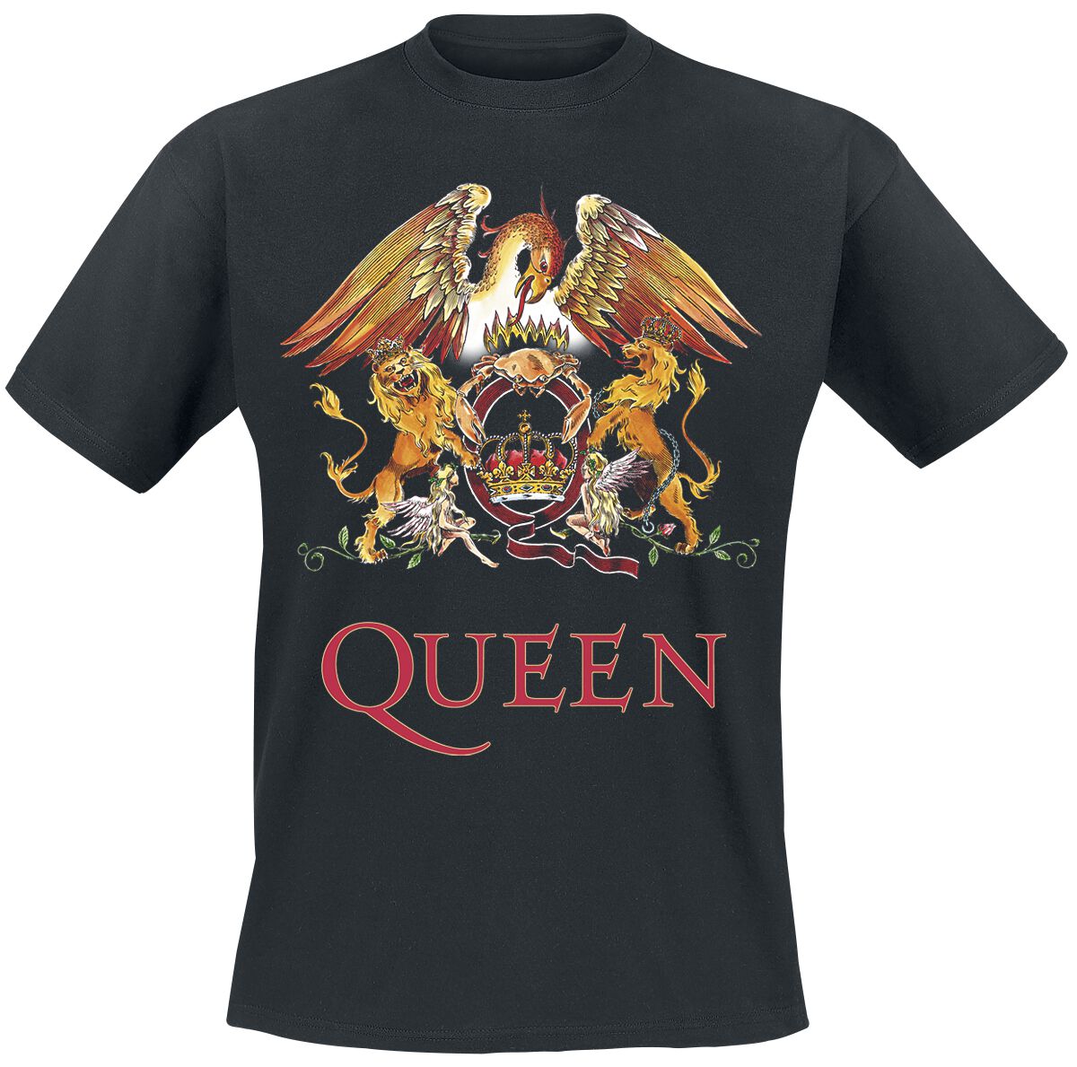 Queen Crest Vintage T-Shirt schwarz in 5XL