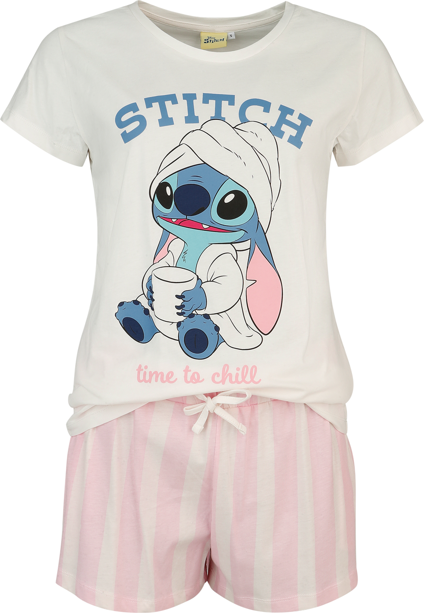 Lilo & Stitch Disney Pyjama - Stitch - Time to chill - for Women - old white-pink