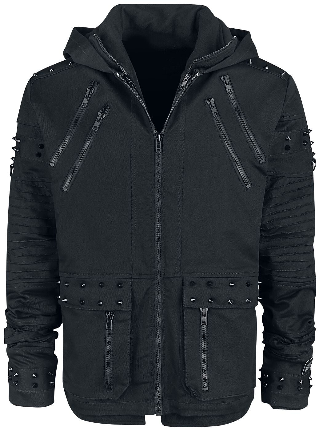 Vixxsin - Gothic Winterjacke - Black Chrome Jacket - S bis XXL - für Männer - Größe M - schwarz