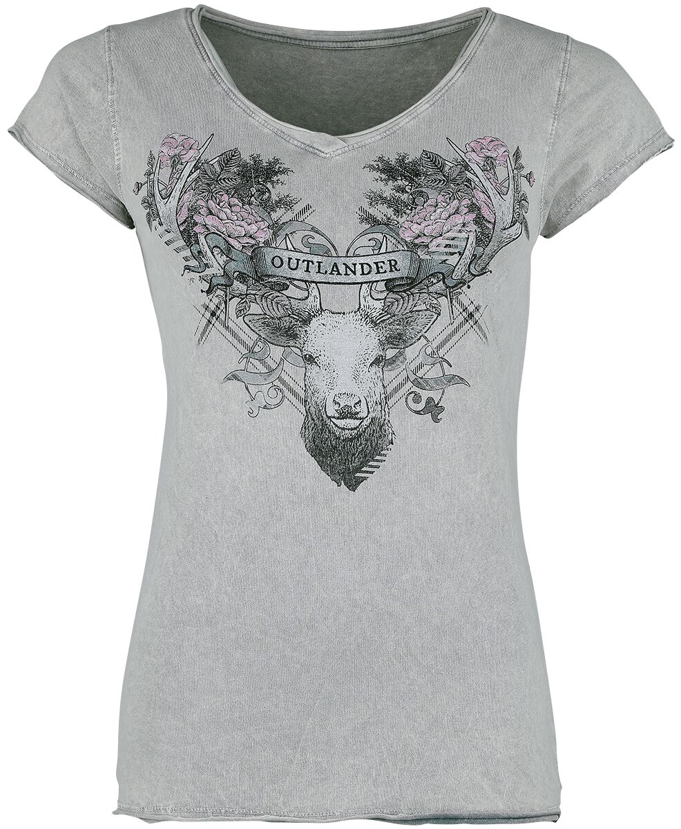 Outlander Deer T-Shirt grau