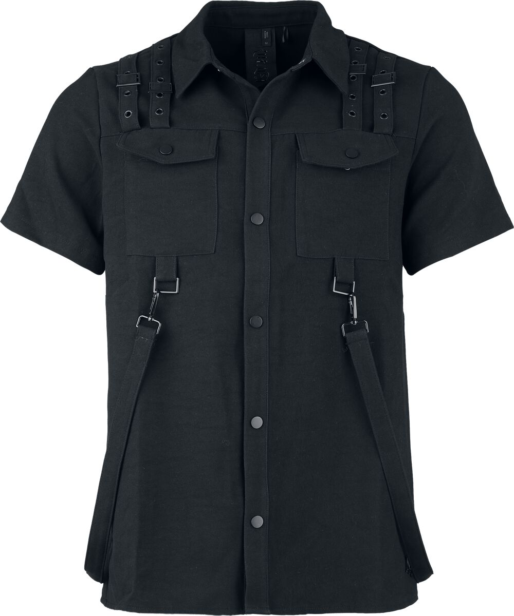 Gothic Kurzarmhemd - Lunara Shirt - S bis XL - für Männer - Größe M - schwarz - Männer - male