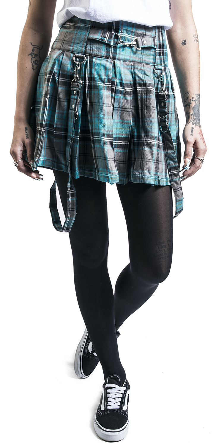 Heartless Woe is Me Skirt Kurzer Rock blau grau