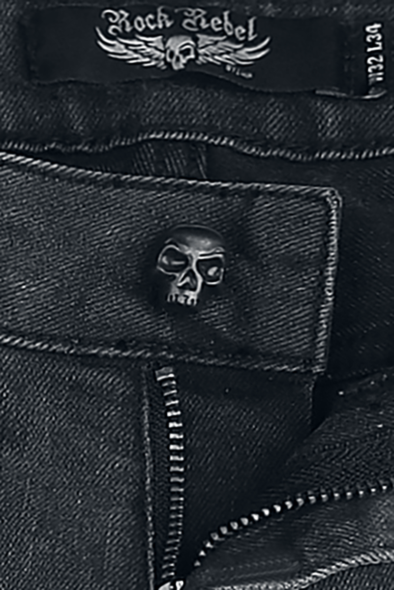 Thumbnail - Rock Rebel by EMP Skulls & Details Jeans grau in W32L32