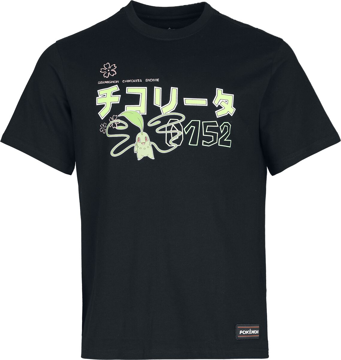 Pokémon - gaming T-shirt - Endivie #0152 - S XXL - för Herr - svart