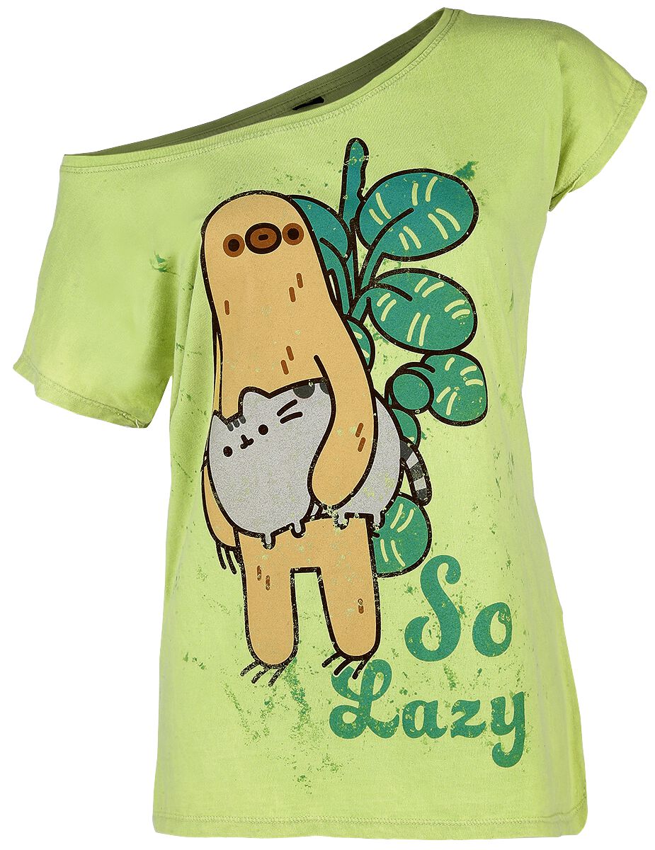 Pusheen Pusheen - So Lazy T-Shirt grün M456308 - 11961