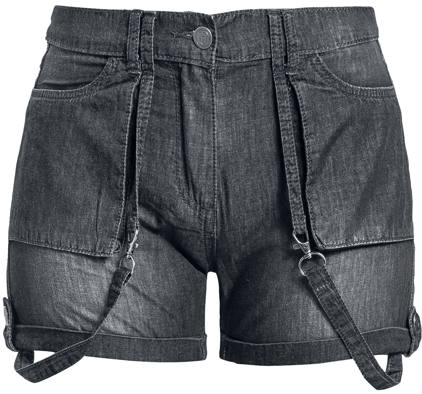 EMP Stage Collection Short - Shorts mit Rockhand Stickerei - 27 bis 31 - für Damen - Größe 29 - schwarz