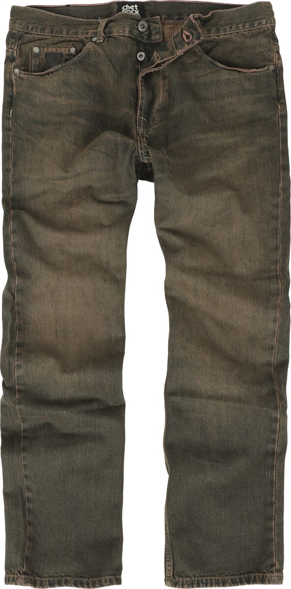 Jean Rockabilly de Chet Rock - Ringo Jeans Brown Vintage Tint - W30L32 à W38L34 - pour Homme - marron