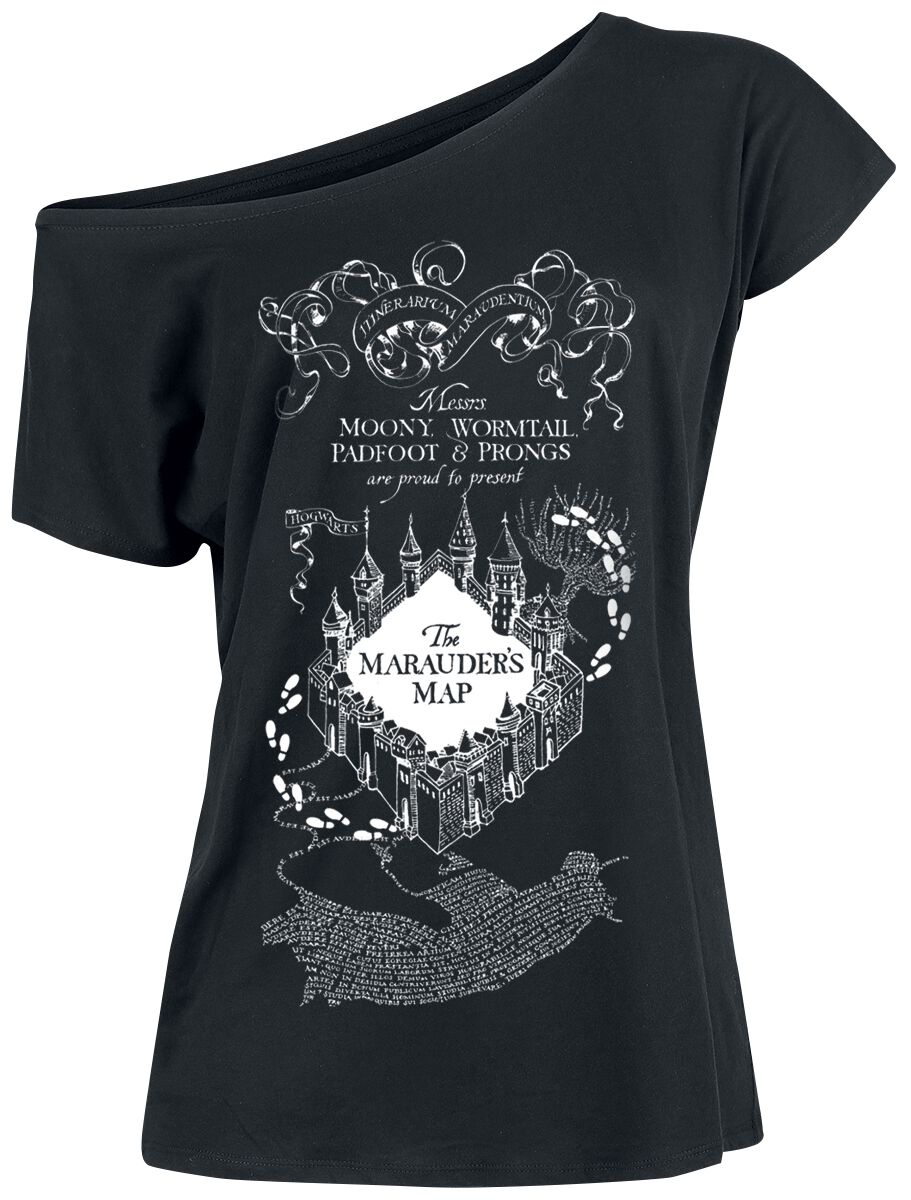 Levně Harry Potter Marauder's Map Dámské tričko černá