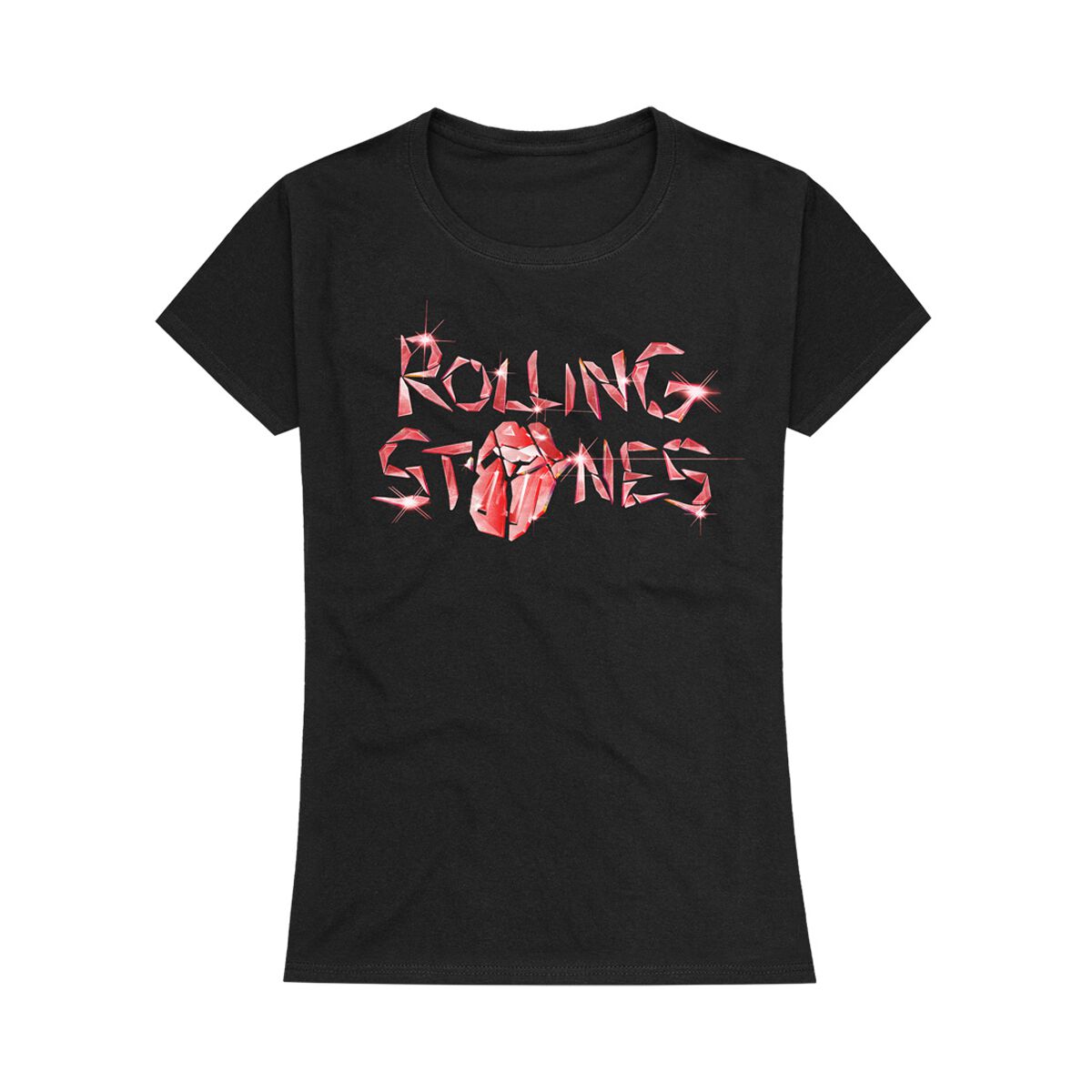 The Rolling Stones T-Shirt - Hackney Diamonds Glass Logo - S bis XXL - für Damen - Größe L - schwarz  - Lizenziertes Merchandise!