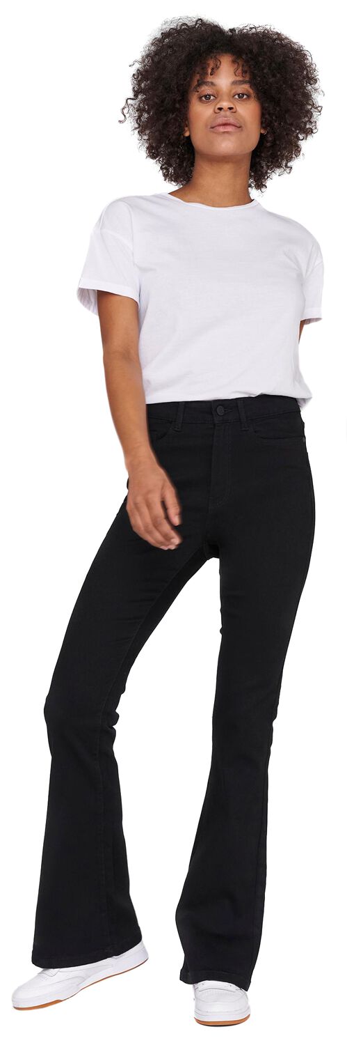Levně Noisy May Rozšírené džínsy s vysokým pásom Sallie Dámské džíny černá
