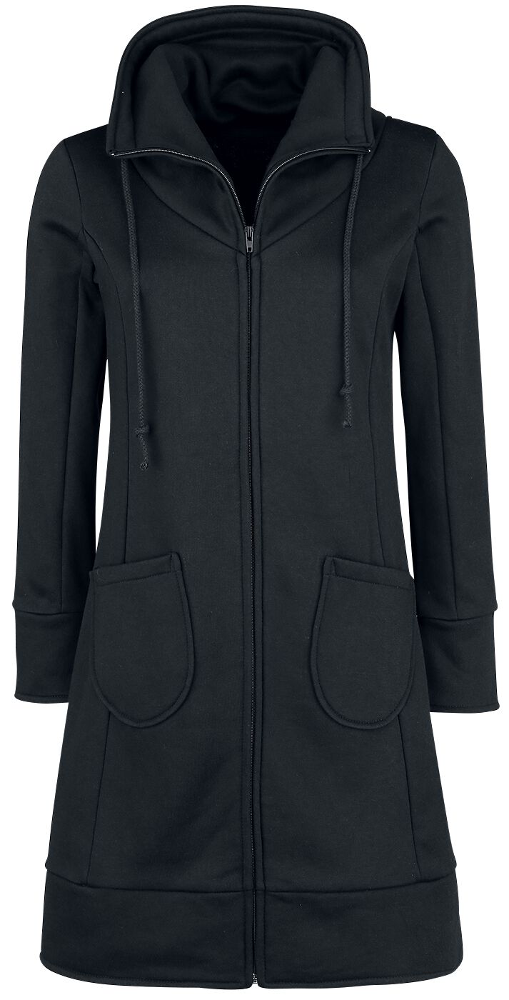 Forplay Mantel - High Neck Sweat Coat - S bis XL - für Damen - Größe S - schwarz