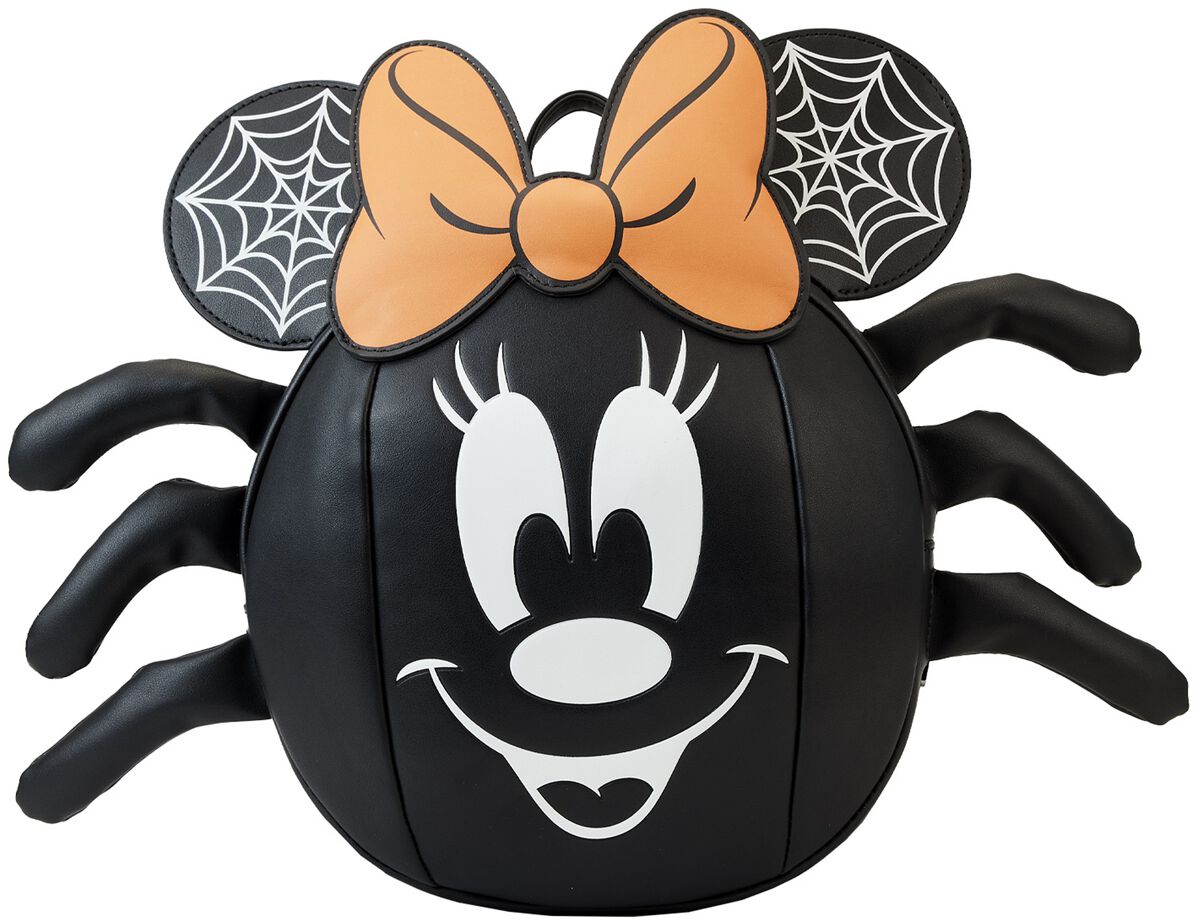 Mickey Mouse - Loungefly - Spider Minnie - Mini-Rucksack - schwarz|weiß|orange