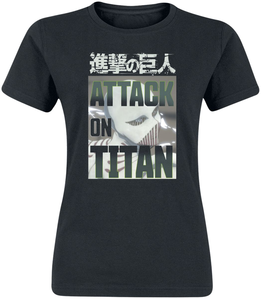 T-Shirt Manches courtes de L'Attaque Des Titans - White Titan Face - S à XXL - pour Femme - noir