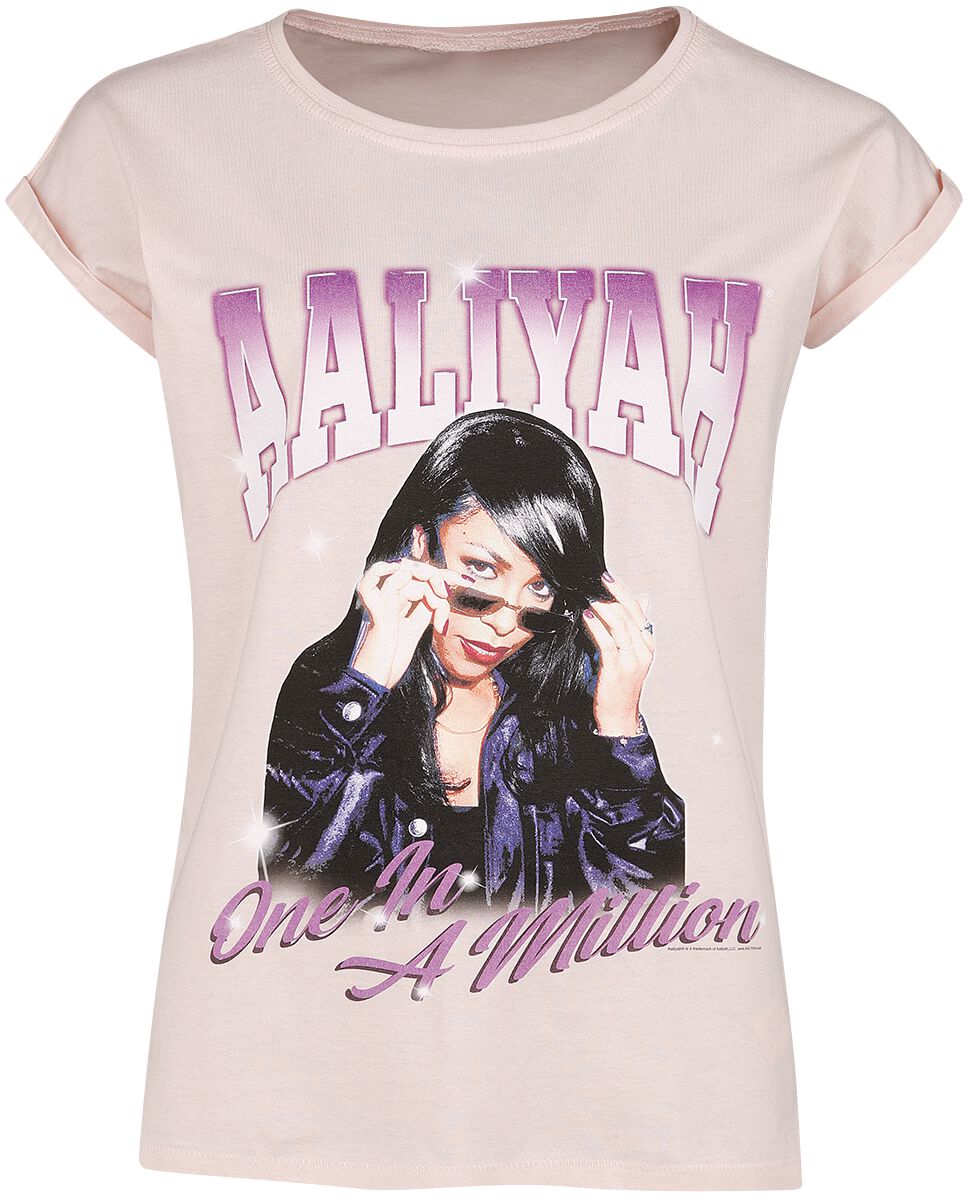 Image of T-Shirt di Aaliyah - One In A Million - S a XXL - Donna - rosa pallido
