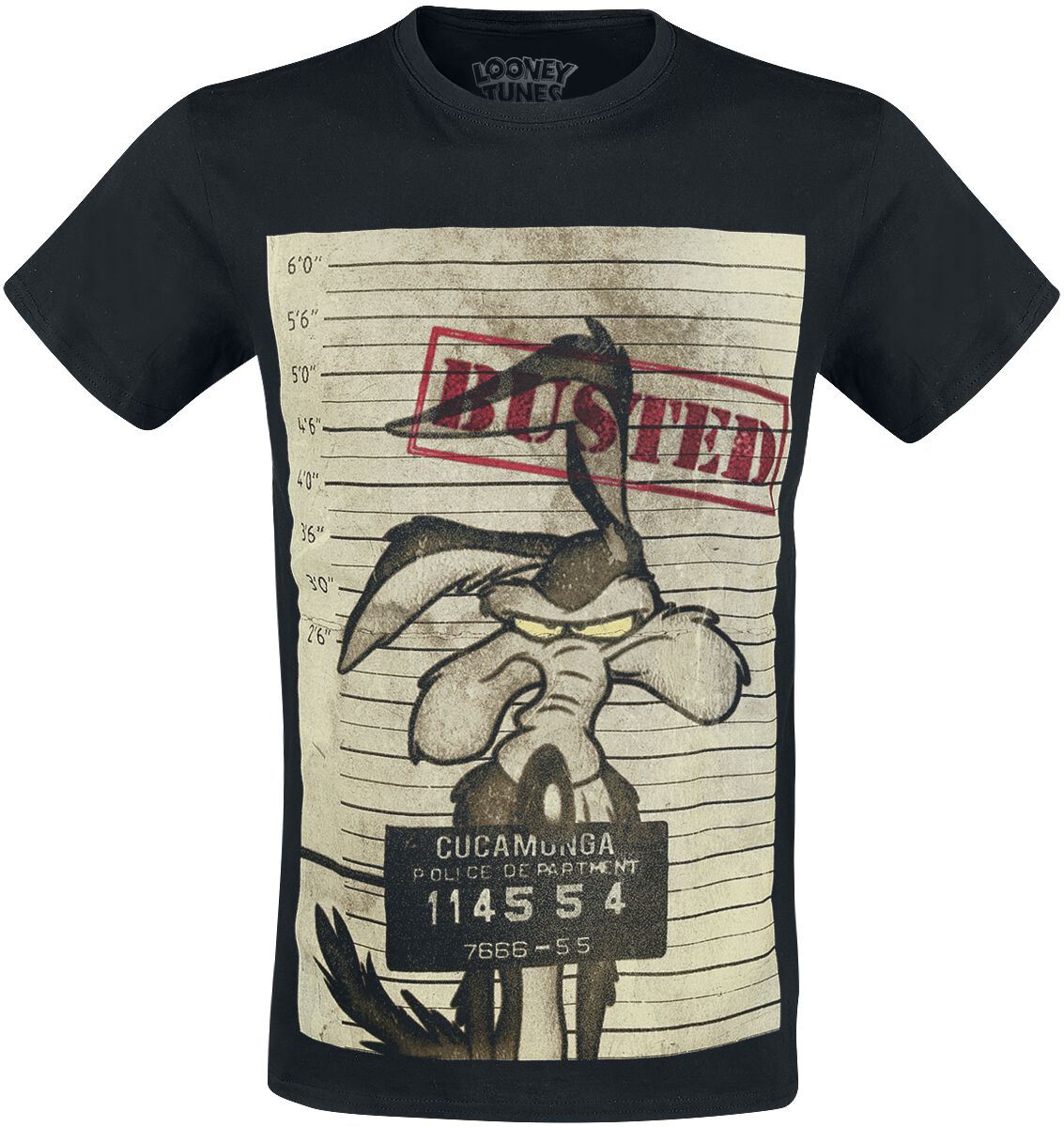 Coyote Mugshot T-Shirt schwarz von Looney Tunes
