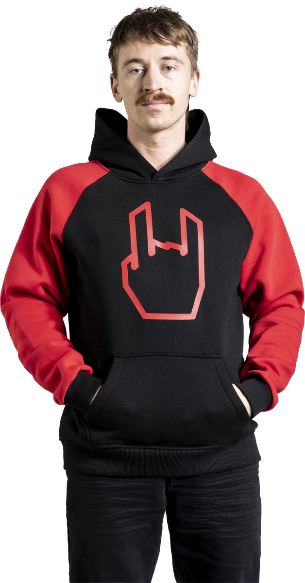 Thumbnail - EMP Special Collection EMP Rockhand 3D Kapuzenpullover schwarz rot in XL