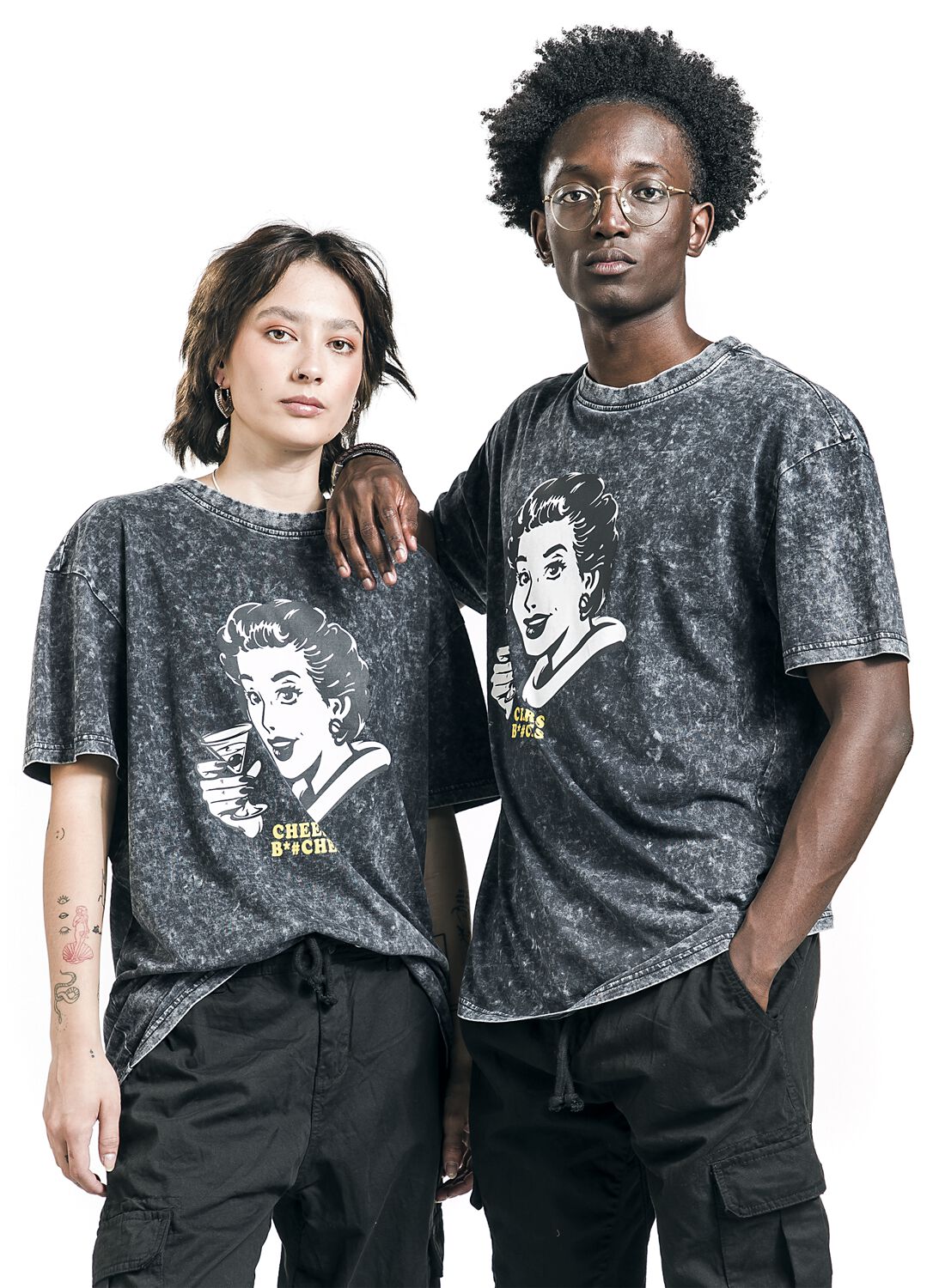 Image of T-Shirt di EMP Special Collection - EMP Special Collection X Urban Classics unisex washed t-shirt - M a XXL - Donna - grigio