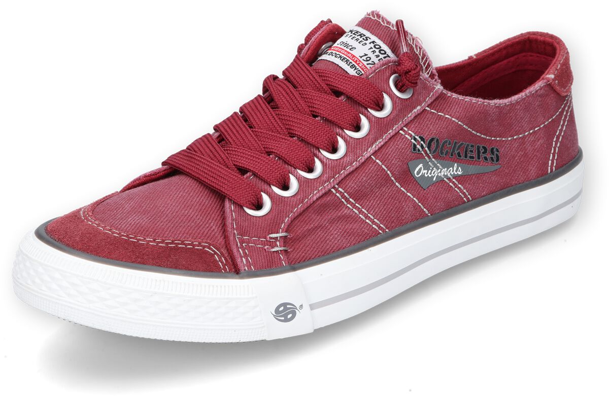 Image of Sneaker di Dockers by Gerli - Washed Canvas Sneakers Red - EU41 a EU47 - Uomo - rosso scuro