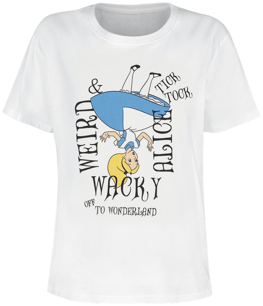 Image of T-Shirt Disney di Alice nel Paese delle Meraviglie - Alice in Wonderland - Tick Tock - L a XL - Donna - bianco