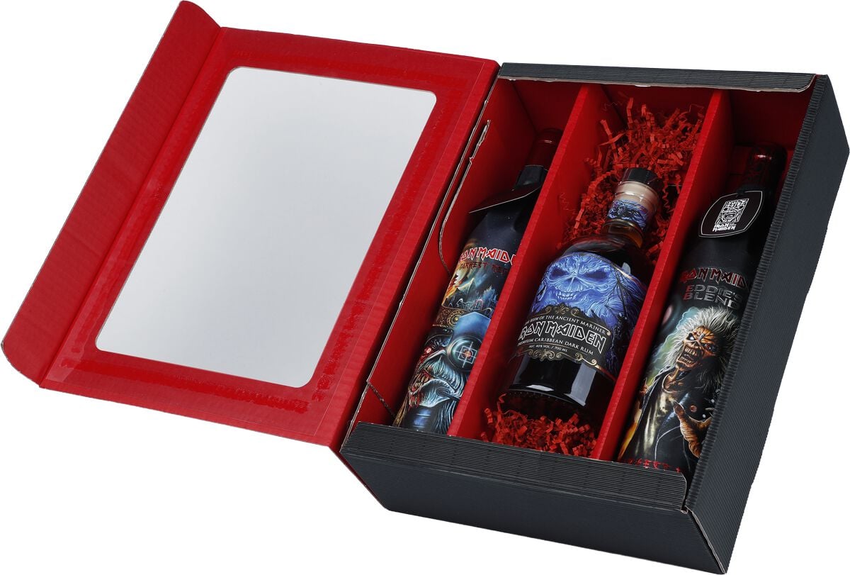 Iron Maiden 3-teiliges Geschenkset bestehend aus Wein + Rum Spirituose multicolor
