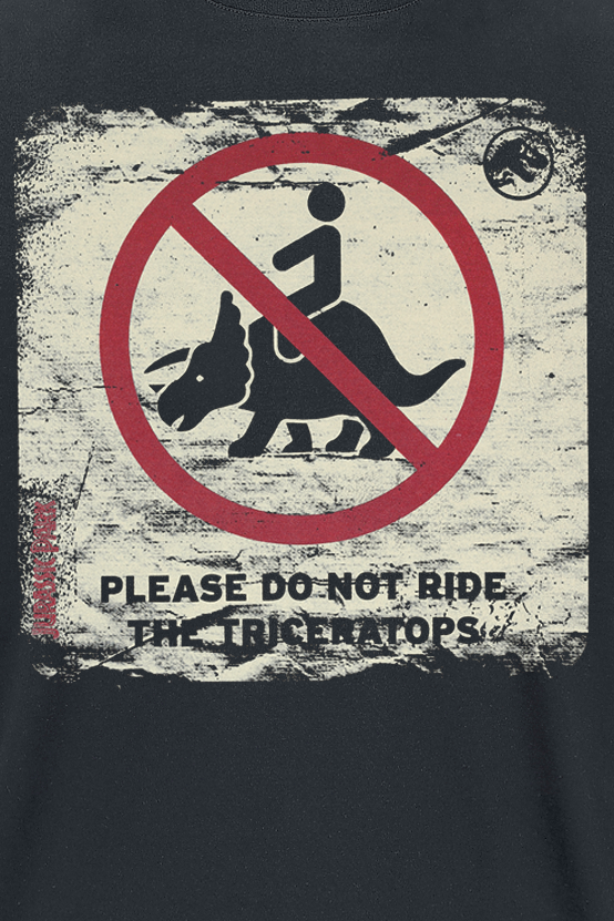 Jurassic Park Please Do Not Ride The Triceratops T-Shirt schwarz