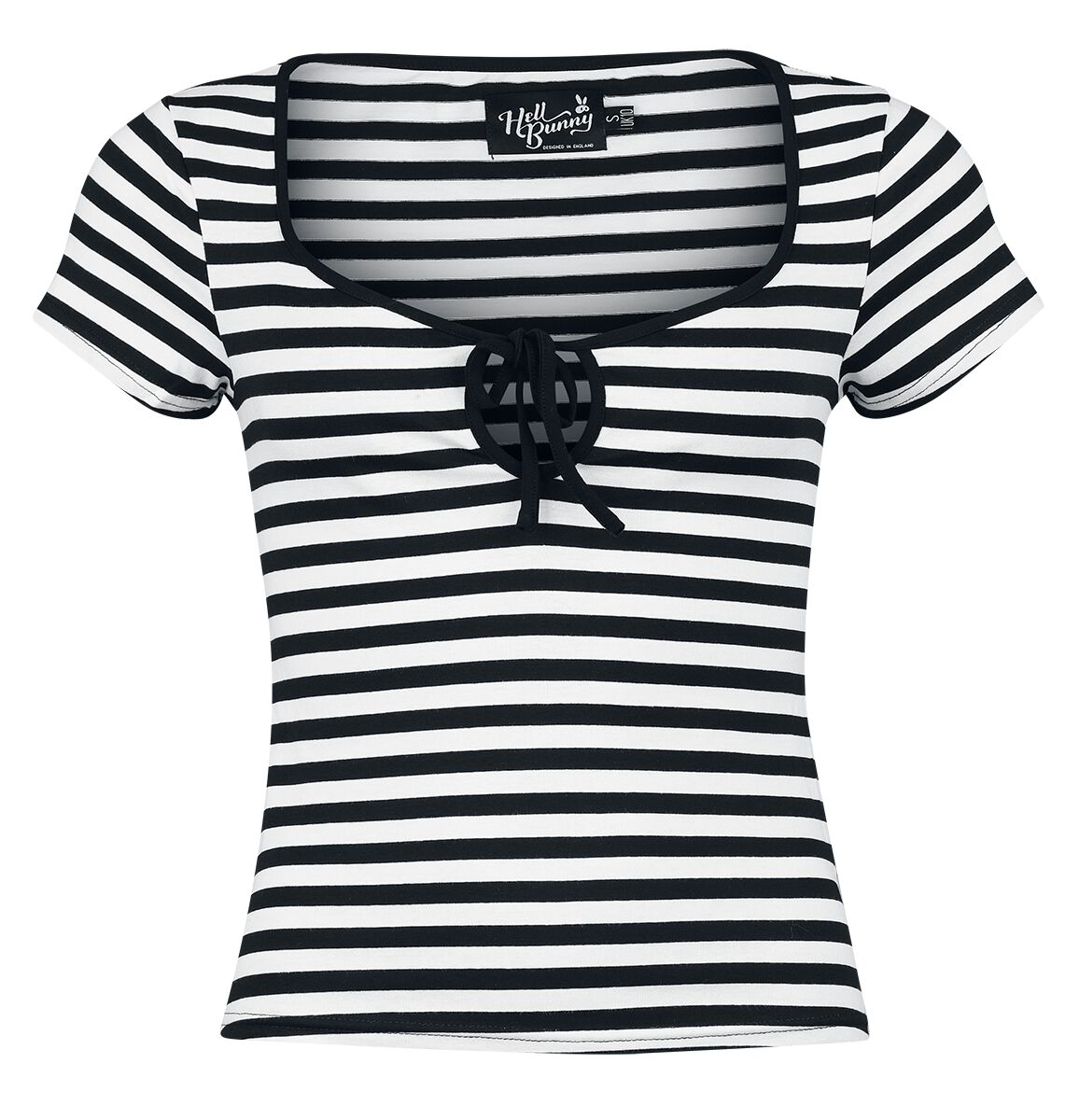 Image of T-Shirt Rockabilly di Hell Bunny - Kit Top - XS a XL - Donna - nero/bianco