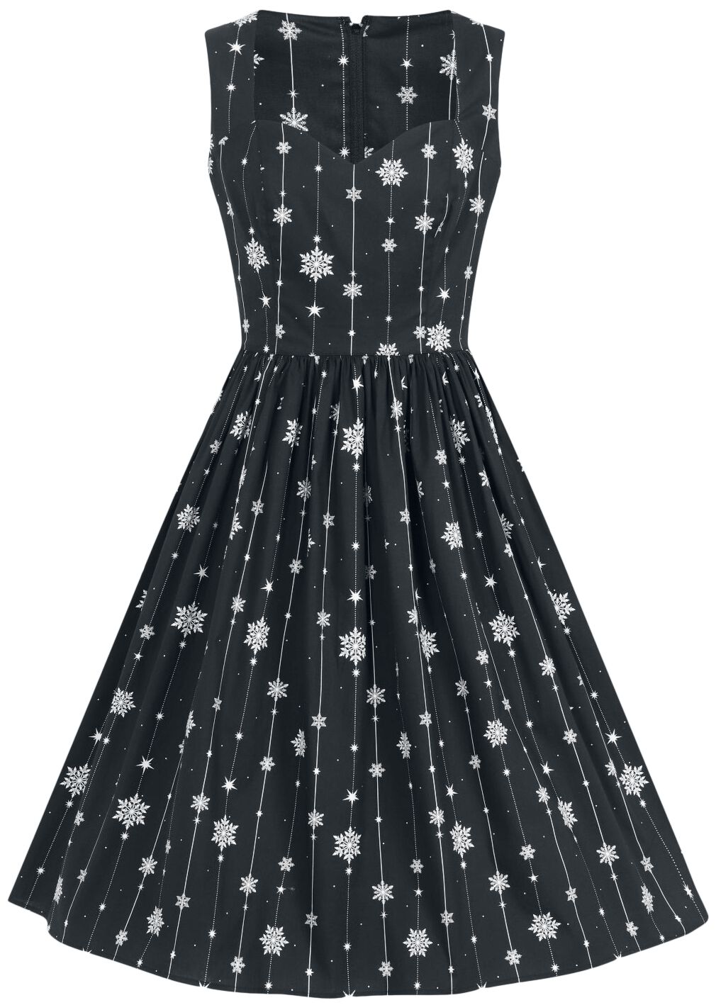 Belle 50's Dress Mittellanges Kleid schwarz/weiß von Hell Bunny