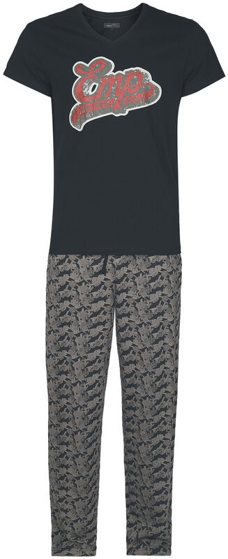 Pyjama mit Retro EMP Print