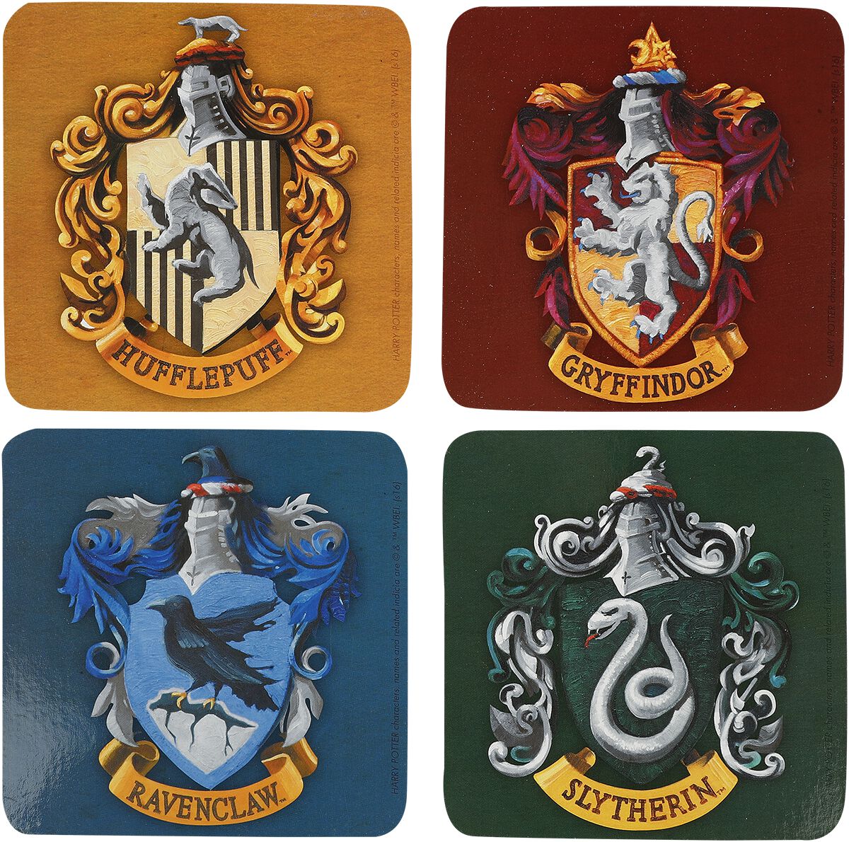 Harry Potter Untersetzer - Häuser Embleme - multicolor  - Lizenzierter Fanartikel