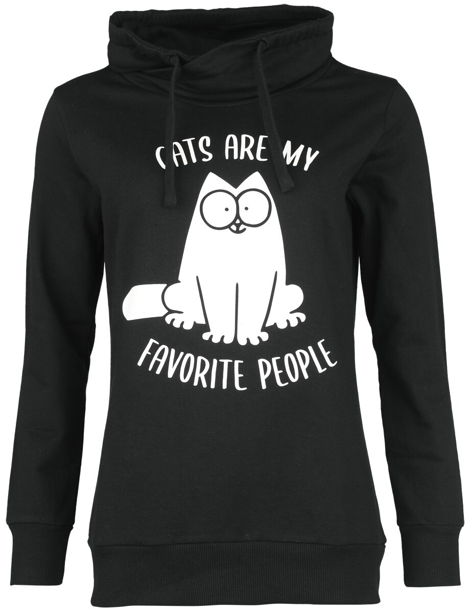 Simon`s Cat Sweatshirt - Cats Are My Favorite People - S bis 3XL - für Damen - Größe L - schwarz  - Lizenzierter Fanartikel