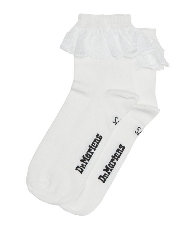 🏷️ Chaussettes  de Dr. Martens - Frill Sock - White - pour Femme