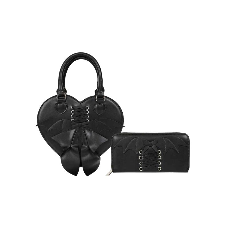 Gothic Handtasche - Glamorama Heart Shaped - Bundle - für Damen - schwarz - Frauen - female