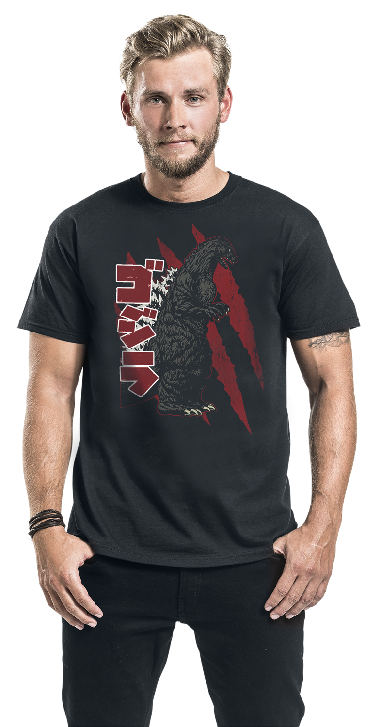 Godzilla Japanese Monster T-Shirt schwarz