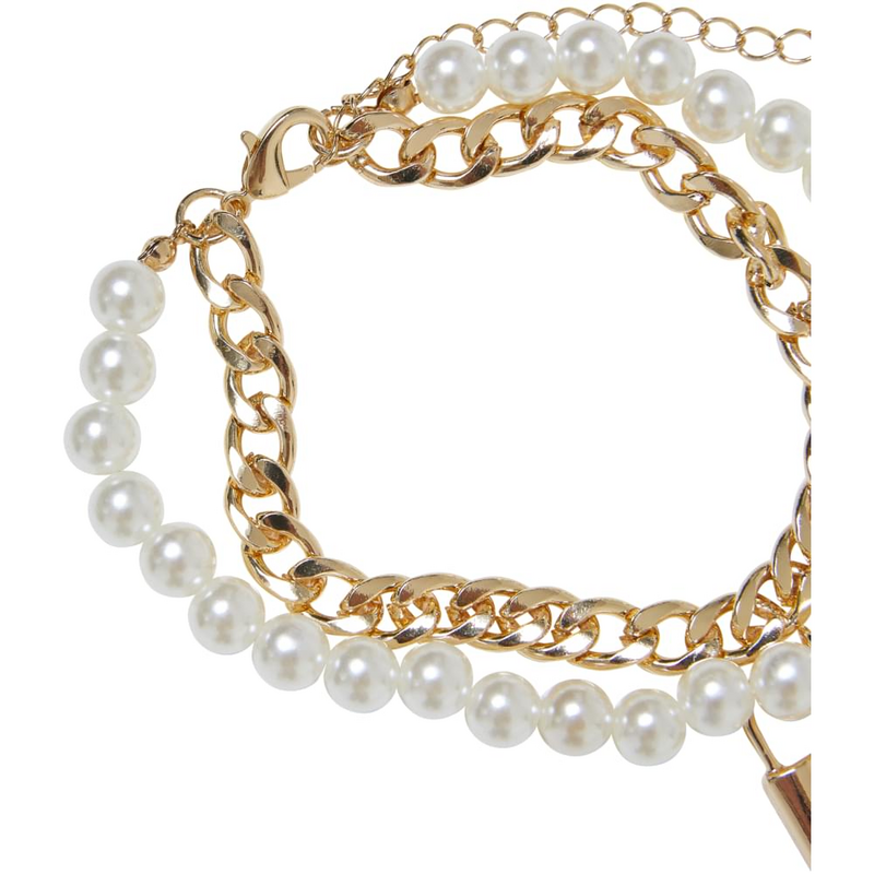4065812435576 - Padlock Pearl Layering Bracelet Armkette goldfarben silberfarben