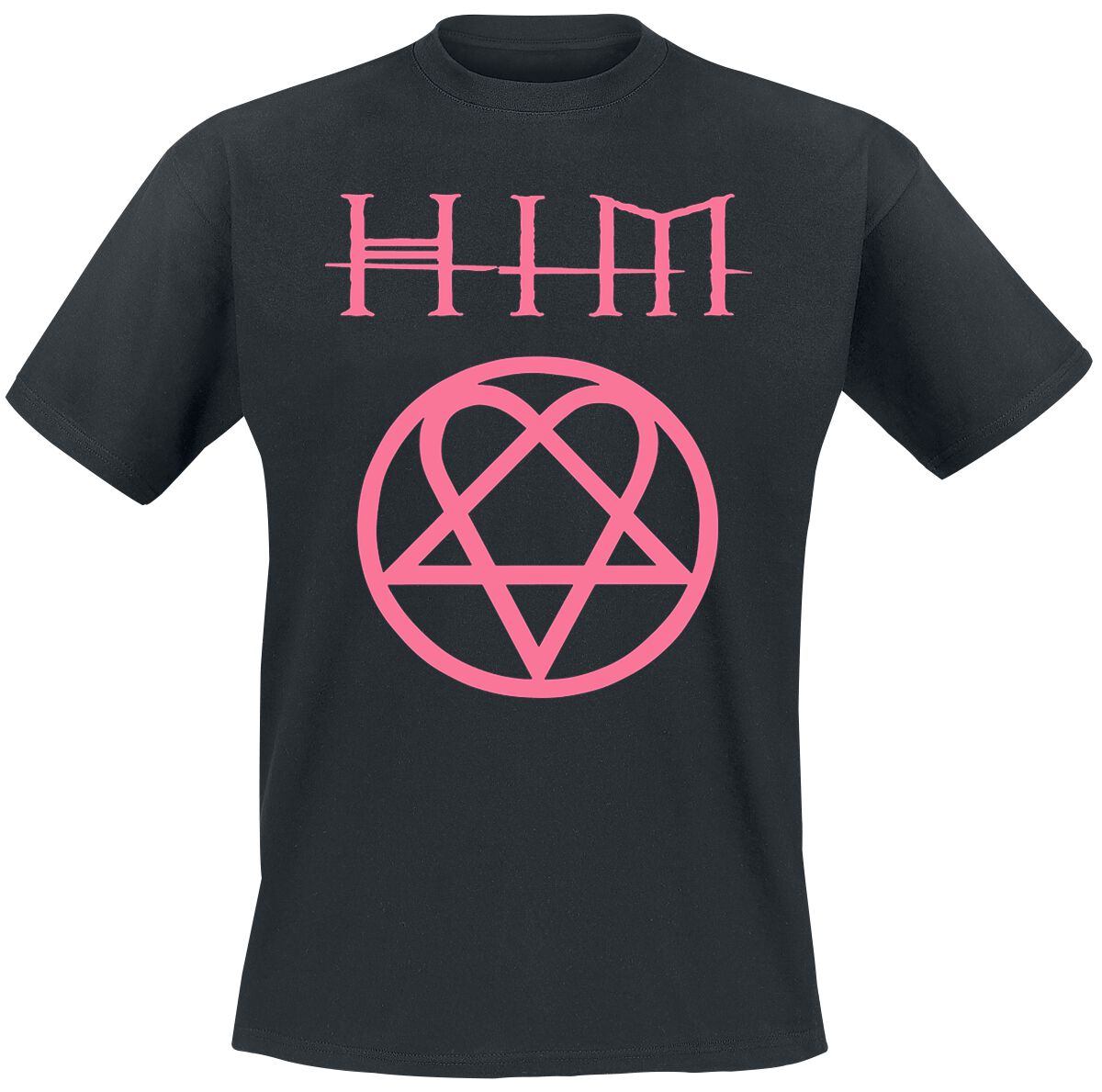 HIM Rose Pink Heartagram T-Shirt schwarz HIM Rose Pink Heartagram T-Shirt schwarz