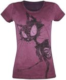 Rotes T-Shirt mit Waschung und Print, Gothicana by EMP, T-Shirt