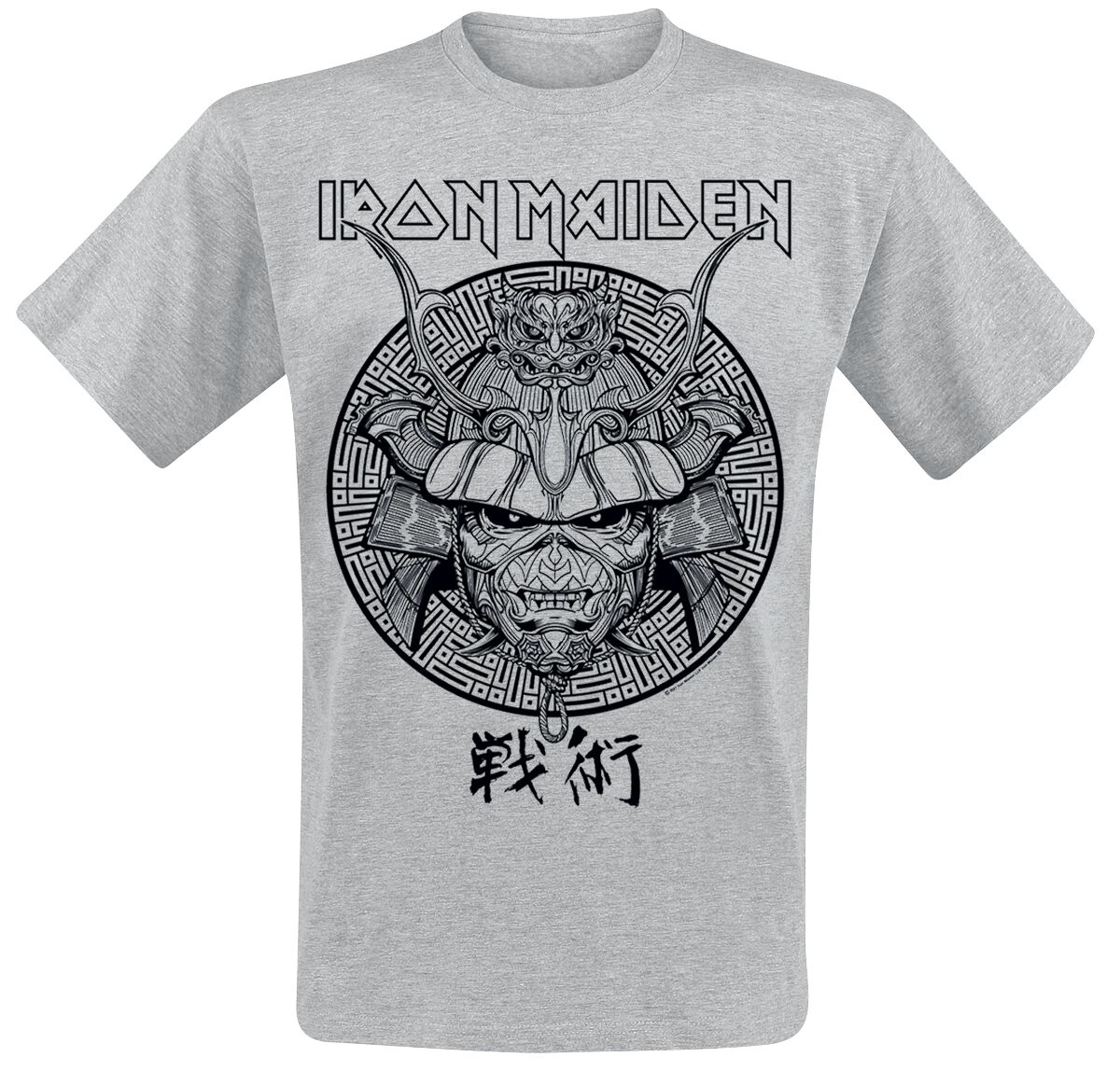 Levně Iron Maiden Samurai Eddie Black Graphic Tričko šedá