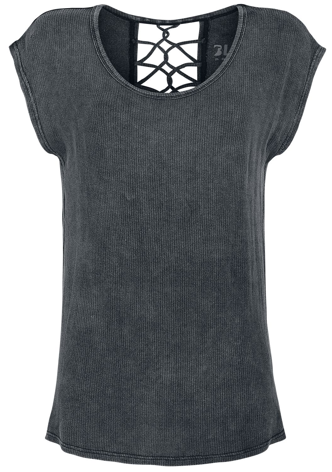 Levně Black Premium by EMP Tričko s ozdobnými šňůrkami na zádech Dámské tričko černá