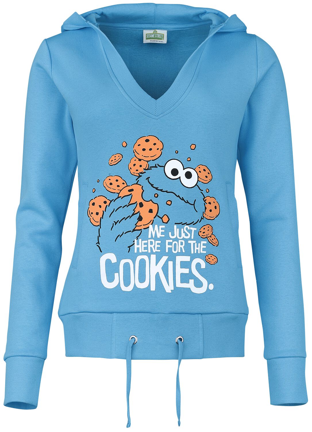 Levně Sesame Street Just Here For The Cookies Dámská mikina s kapucí modrá