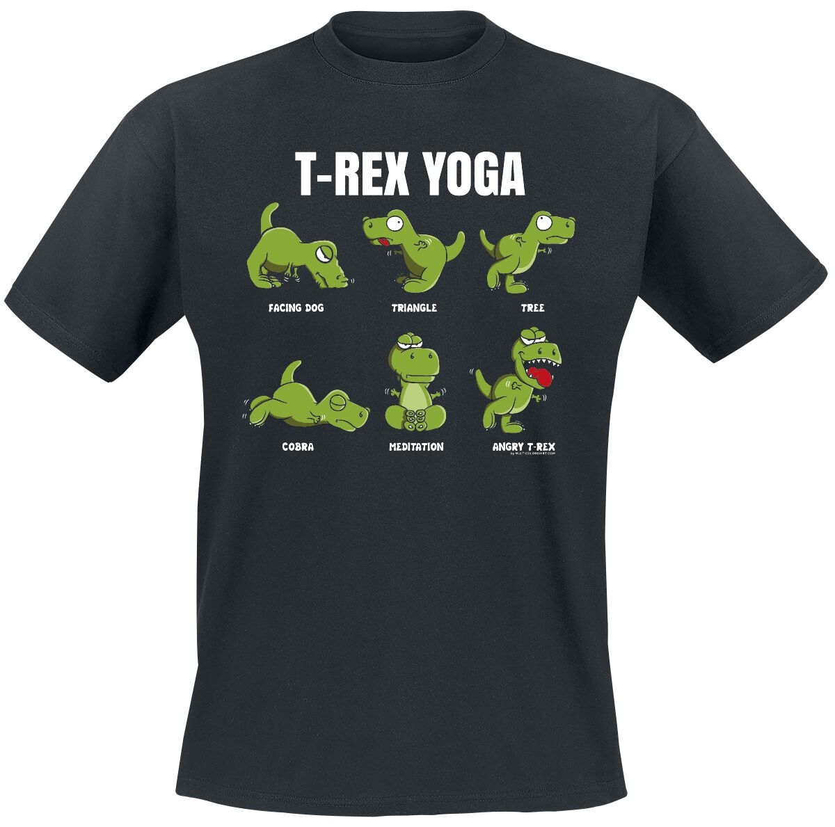 Tierisch T-Rex Yoga T-Shirt schwarz in M