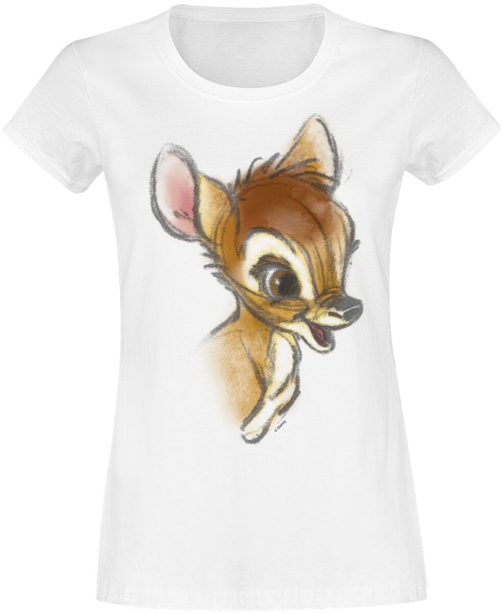 T-Shirt Manches courtes Disney de Bambi - Dessin - S - pour Femme - blanc