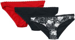 Three Pack Pantys with Octopus, Gothicana by EMP, Unterhose