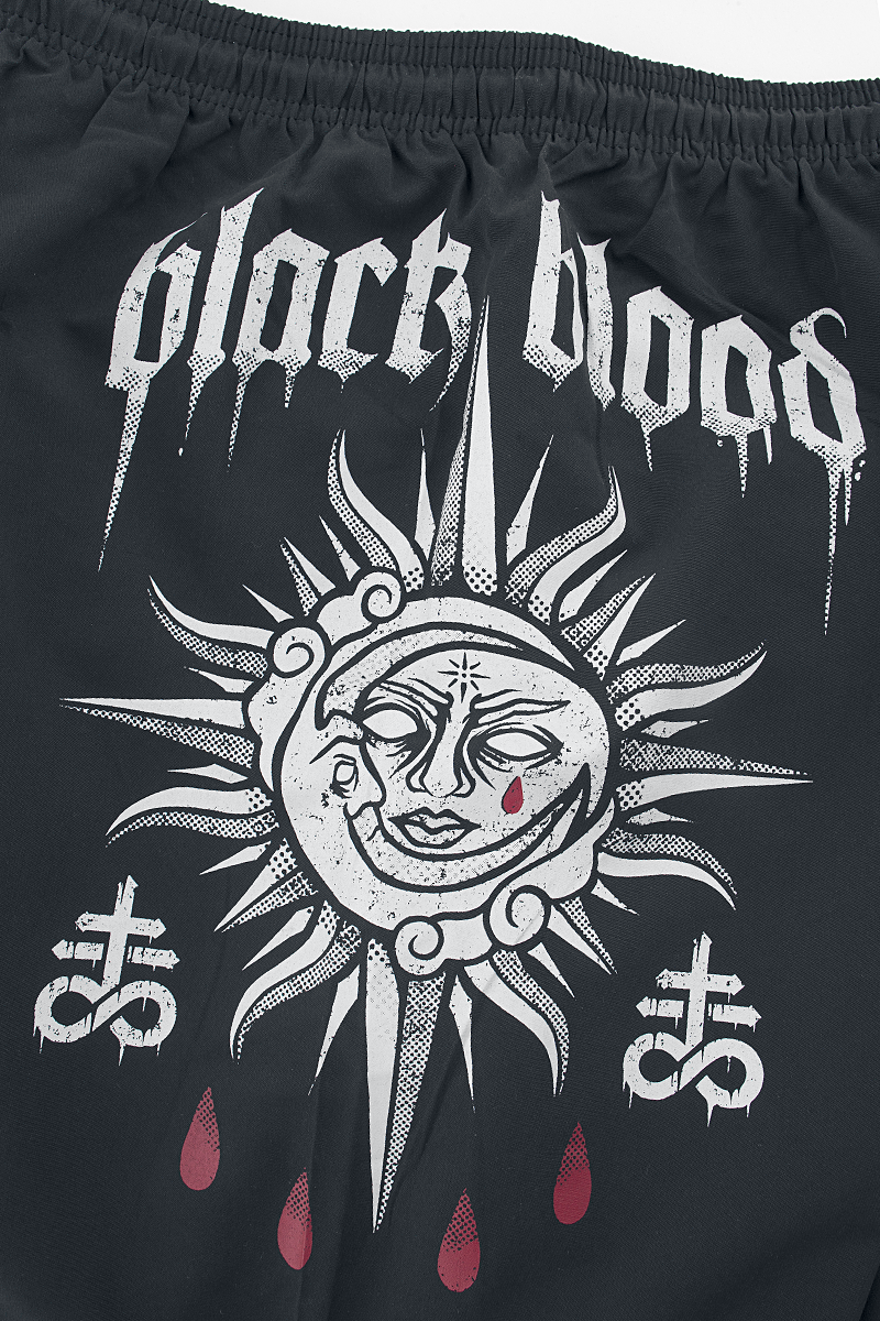 Black Blood by Gothicana Badeshorts mit Sonne und Mond Print Badeshort schwarz - 60.02% Rabatt
