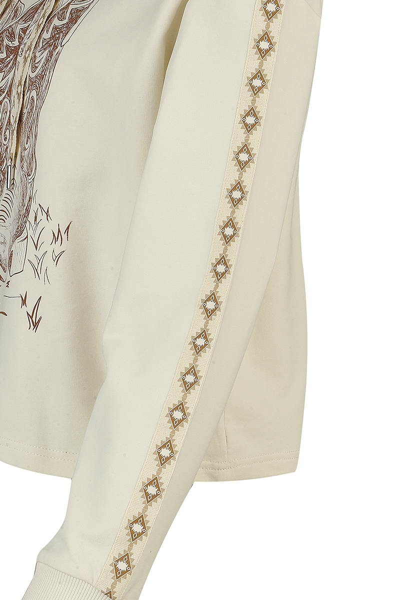 4069225047746 - Wild West Boots Cropped Hooded Sweater Kapuzenpullover altweiß in S 4069225047746 - Wild West Boots Cropped Hooded Sweater Kapuzenpullover altweiß in S