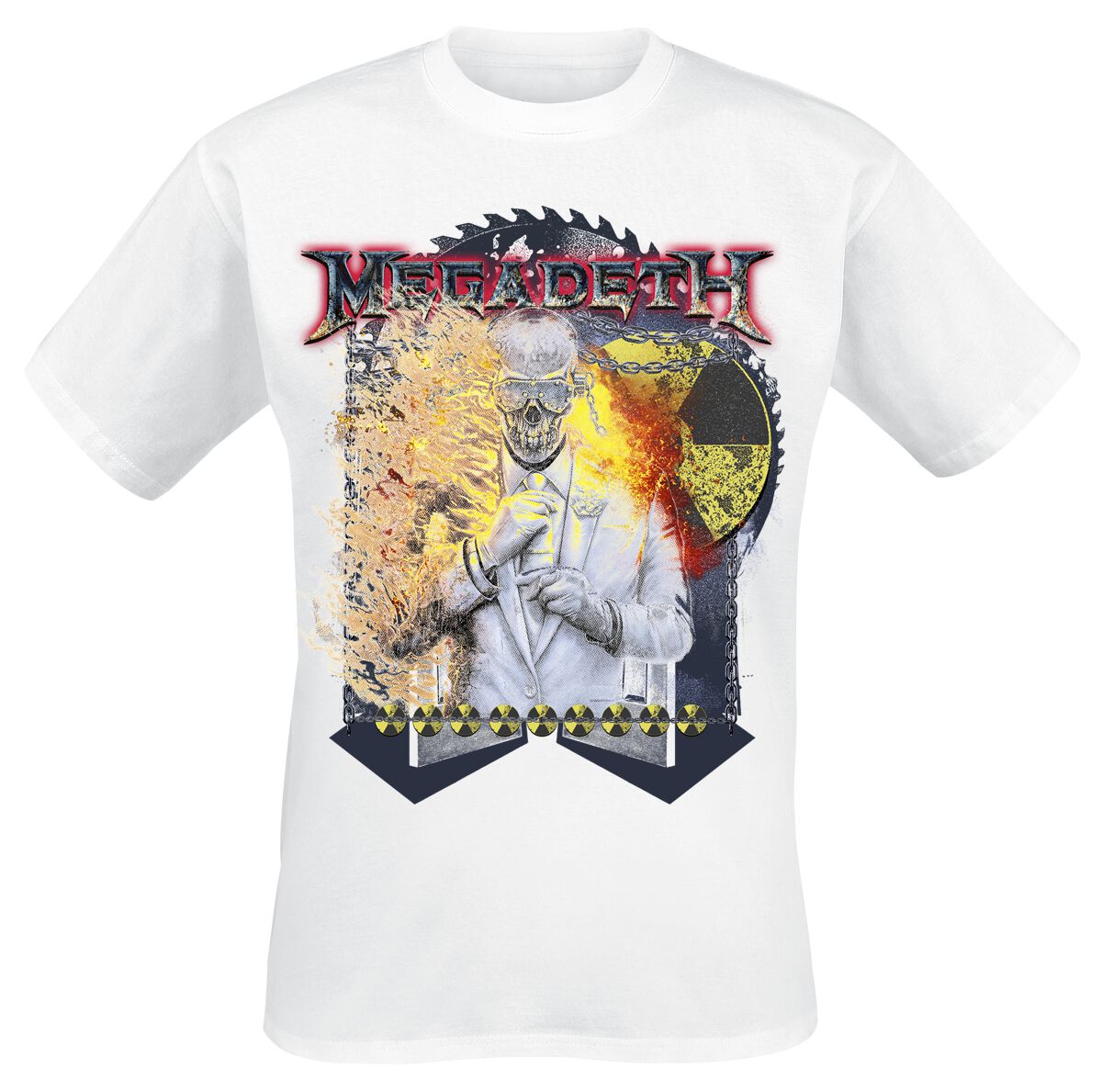 Levně Megadeth Vic Sawblade Tričko bílá