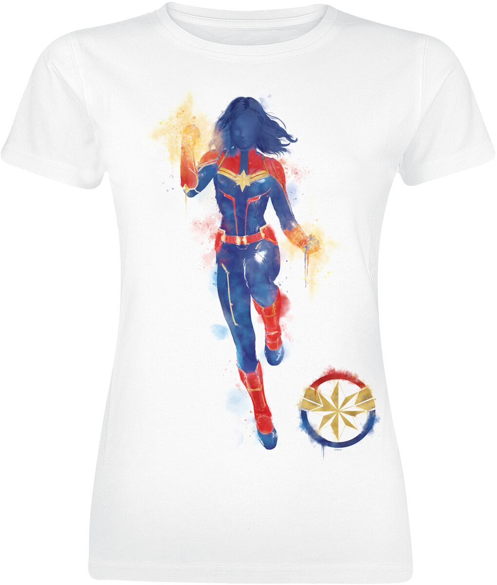 Captain Marvel Painted T-Shirt weiß