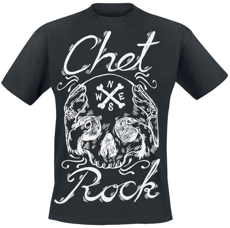 Rockabilly T-Shirt - Skull Black - M bis L - für Männer - Größe M - schwarz - Männer - male