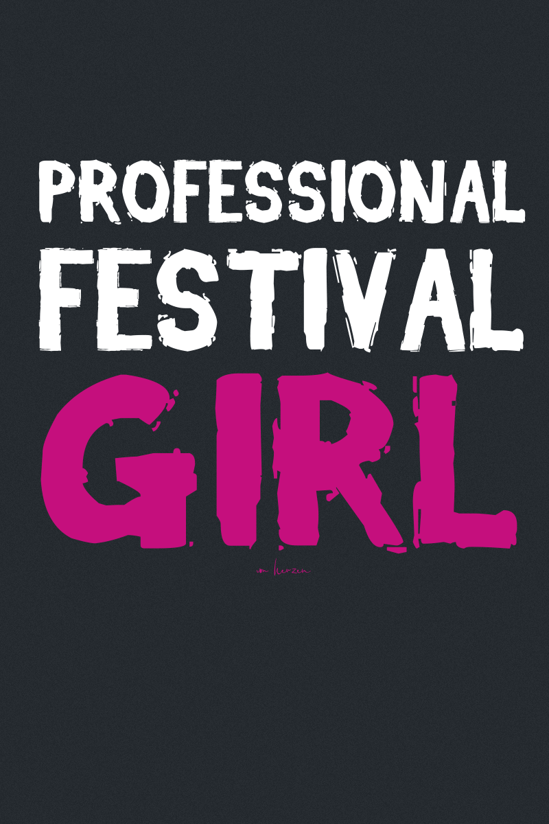 Alkohol & Party Professional Festival Girl T-Shirt schwarz
