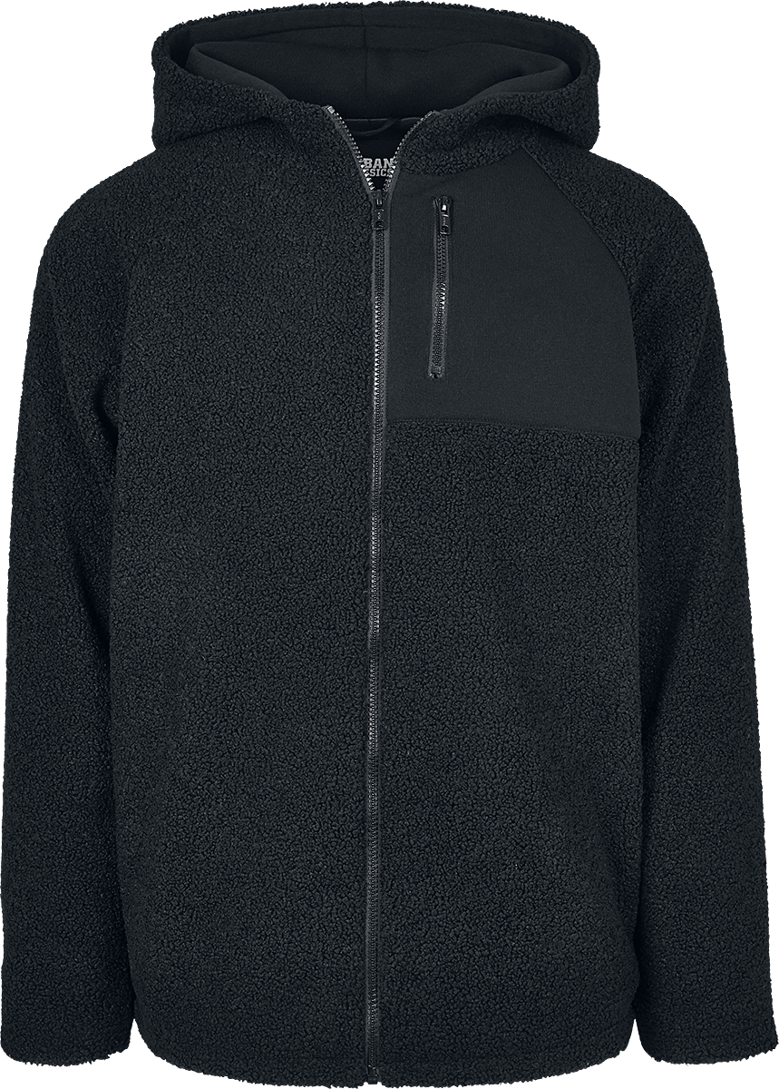Urban Classics - Hooded Sherpa Zip Jacket - Hooded sweatshirt - black image