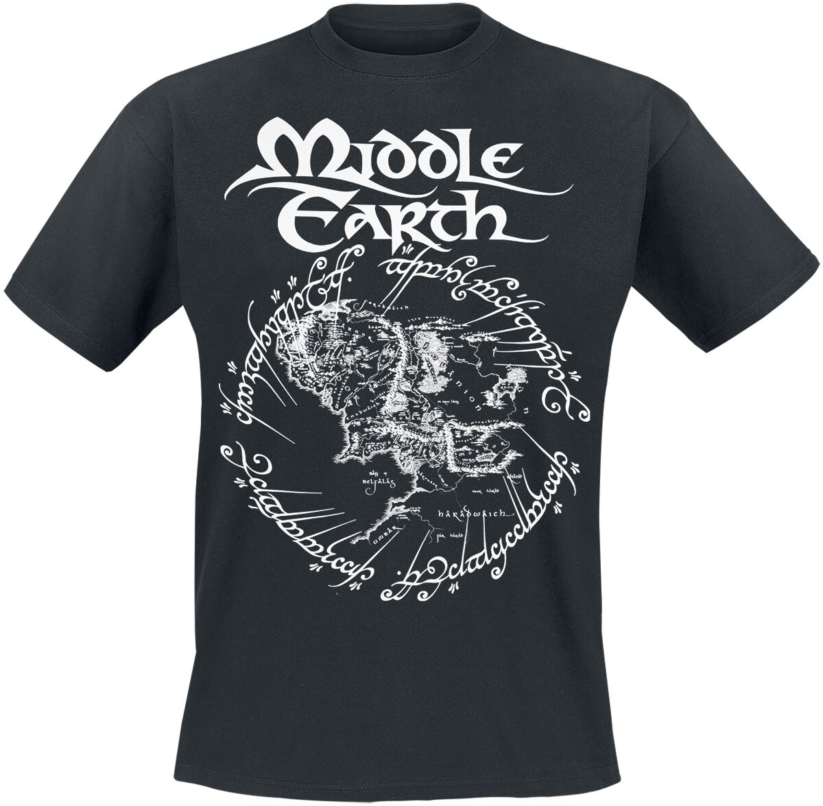 Der Herr der Ringe T-Shirt - Middle Earth - S bis 3XL - für Männer - Größe 3XL - schwarz  - Lizenzierter Fanartikel